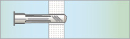 Väggankare genom en skiva, visad i tvärsnitt.