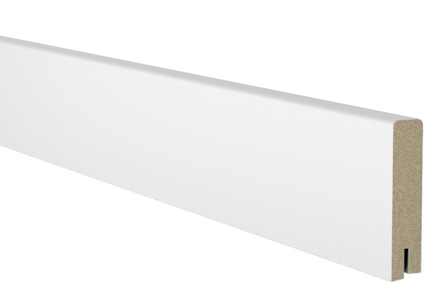 Vit MDF-panel med synlig kant, i en rektangulär form.