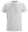 Vit t-shirt i bomull, kortärmad med rund hals.