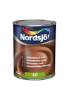 Förpackning med Nordsjö parkettlack matt, 1 liter, med fler språk på etiketten.
