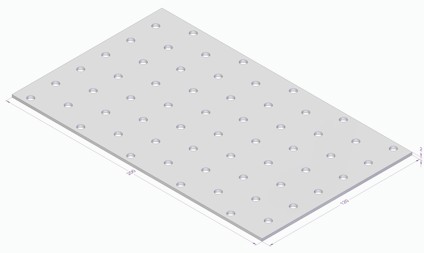 Rektangulär platta med hål, måtten 120x180x2.