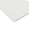 Vit pärlspontpanel i MDF med längsgående spår.