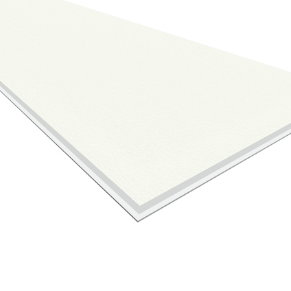 Vit rektangulär MDF-panel med slät yta och svagt synlig textur.