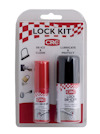 Förpackning med två behållare, etiketterade "CRC Lock De-Icer" och "Lock Lubricant", samt instruktionstext.