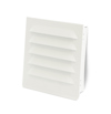 Vit fyrkantigt ventilgaller med horisontella lameller.