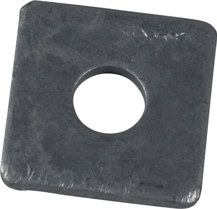 Fyrkantig metallbricka med rund mittpunkt och mörk grå yta.