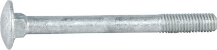 Galvaniserad vagnsbult med rundat huvud och gängad ände.