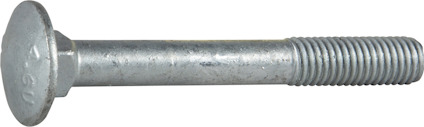 Vagnsbult med gängad ände och platt huvud i metall.