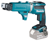 Skruvautomat i blått och svart med Makita-logotyp. Använder 18V-batteri och stödjer skruvar 25-55mm.