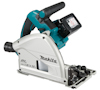 Batteridriven cirkelsåg med Makita-logotyp, grå och blå färg.
