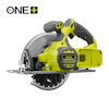 Grön och svart batteridriven cirkelsåg av märket RYOBI med borstlös motor, tillhörande ONE+ serien.