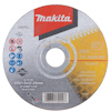 Kapskiva med texten "Makita" och specifikationer, inklusive symboler och referensnummer på etiketten.