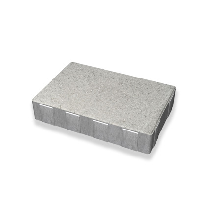 Rektangulär grå betongsten med slät yta och fasade kanter på vit bakgrund.