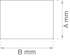 Ritning av en rektangel med måtten A mm (höjd) och B mm (bredd). Pilar indikerar dimensionerna.