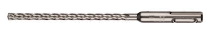 Metallborr med spiralmönster och cylindrisk fäste.