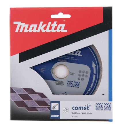 Förpackning med en diamantkapskiva från Makita, modell B-12609, för kakel, storlek 125 mm.