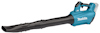 Batteridriven lövblås från Makita, blå och svart med långt munstycke och handtag.