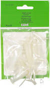 Förpackning med sex vita nylon skivpluggar för 26–28 mm, märkt ESVE, art.nr 511404.