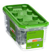 Plastförpackning med grönt lock, innehållande 50 expresspikar från ESSVE, typ 8/90/130.