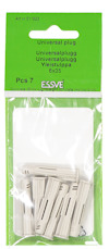 Grön förpackning med sex vita universalpluggar, Artikelnummer: 511823, ESSVE, 6x35 mm, 7 st/kartong.