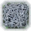 Metallfärgad skruv i plastbehållare, flerspåriga stjärnhuvuden.