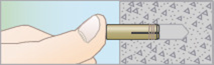 Illustration av en hand som håller en mejsel mot ett mönstrat blommigt underlag.