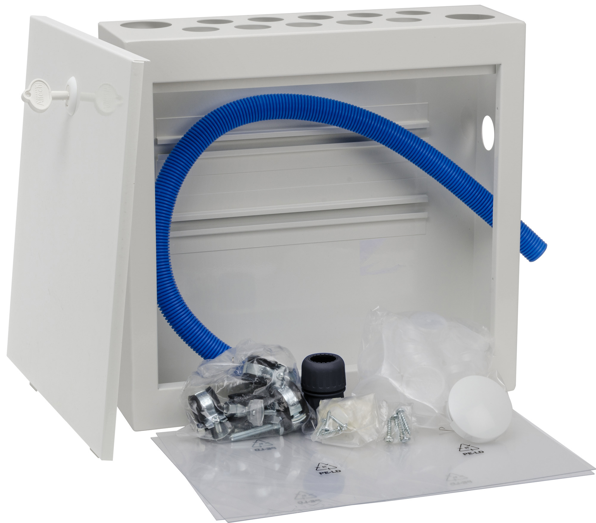 RÖR-I-RÖR, FÖRDELARSKÅP MED LUCKA OCH FÄSTEN - Golan pipe System