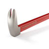 Metallbräckjärn med röd skaft och texten "WEAR EYE PROTECTION" i vitt.