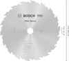 Cirkelsågklinga med text: "Bosch PRO Wood", diameter 160 mm, 16 tänder.